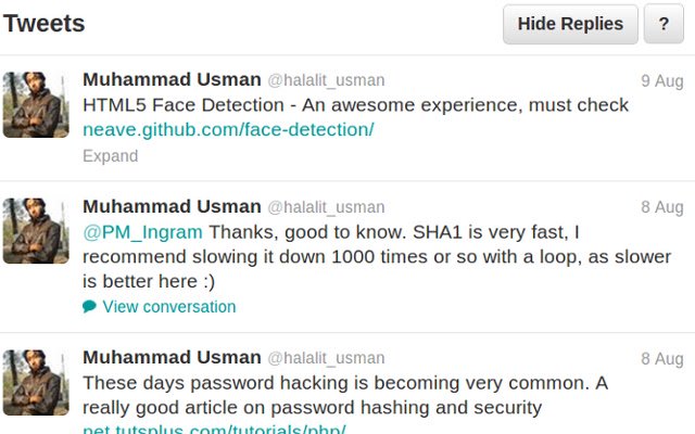 Hide Twitter Replies  from Chrome web store to be run with OffiDocs Chromium online