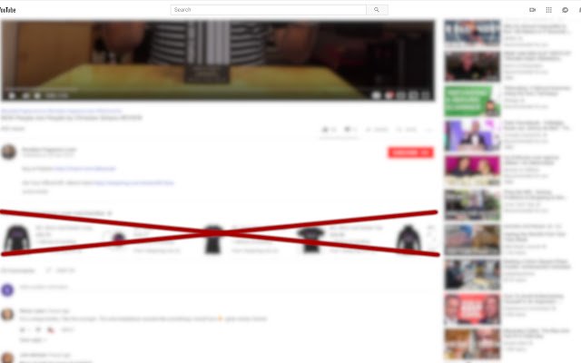 Hide YouTube Merch  from Chrome web store to be run with OffiDocs Chromium online