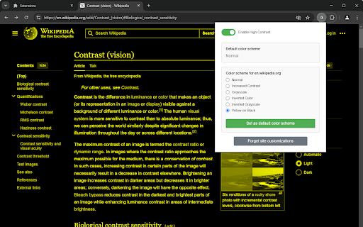 High Contrast Eye Protection  from Chrome web store to be run with OffiDocs Chromium online