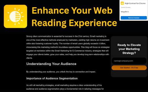 High Contrast for Chrome  from Chrome web store to be run with OffiDocs Chromium online