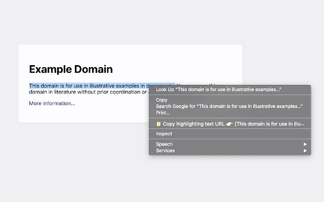 Gerador de link de texto destacado da loja virtual do Chrome para ser executado com o OffiDocs Chromium online