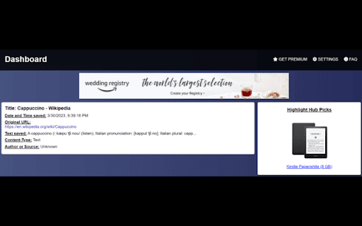 Highlight Hub  from Chrome web store to be run with OffiDocs Chromium online