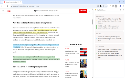 Highlight Keeper  from Chrome web store to be run with OffiDocs Chromium online