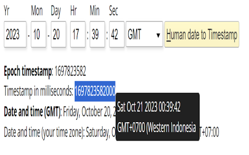 Highlight Timestamp Converter  from Chrome web store to be run with OffiDocs Chromium online