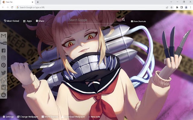 Lo sfondo Himiko Toga dal negozio web di Chrome può essere eseguito con OffiDocs Chromium online