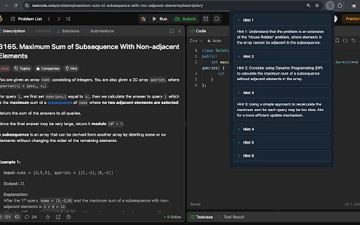 Hintcode  from Chrome web store to be run with OffiDocs Chromium online