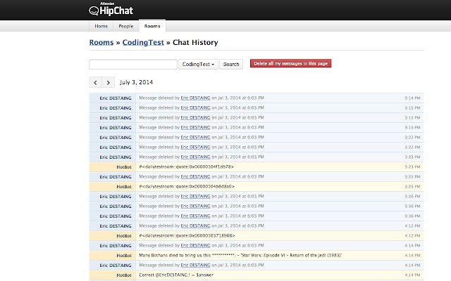پاک کننده تاریخچه Hipchat از فروشگاه وب کروم برای اجرا با OffiDocs Chromium به صورت آنلاین