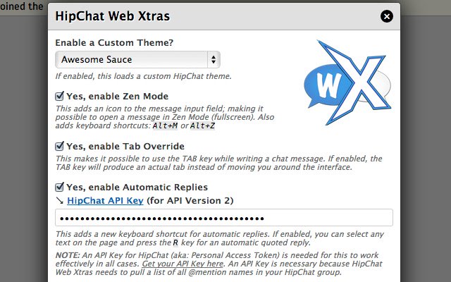 HipChat Web Xtras da Chrome Web Store para ser executado com OffiDocs Chromium online