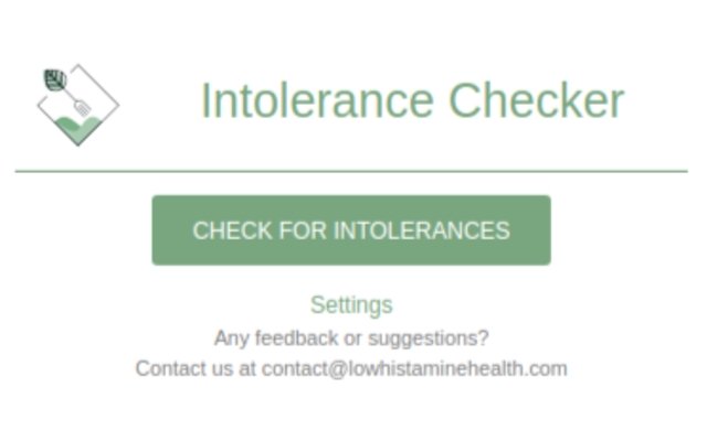 Histamine Intolerance Checker mula sa Chrome web store na tatakbo sa OffiDocs Chromium online