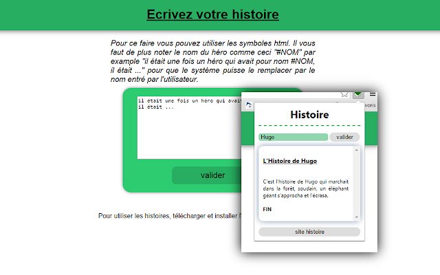 Histoire  from Chrome web store to be run with OffiDocs Chromium online