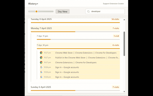 histor.y  from Chrome web store to be run with OffiDocs Chromium online