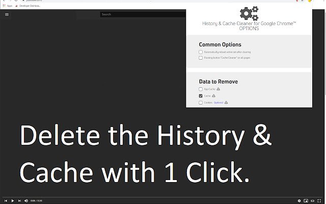 History  Cache Cleaner for Google Chrome™  from Chrome web store to be run with OffiDocs Chromium online