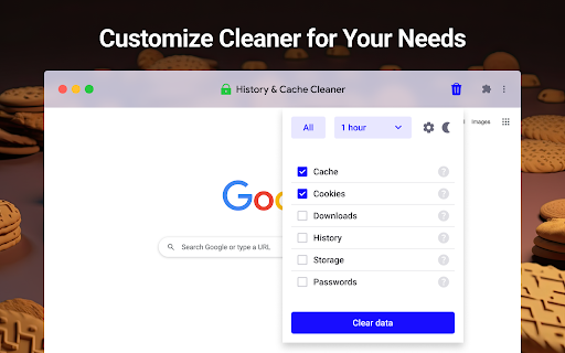History  Cache Cleaner Smart Clean  from Chrome web store to be run with OffiDocs Chromium online