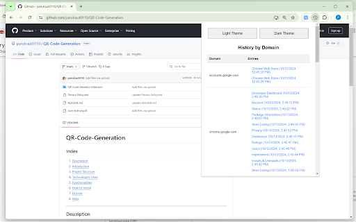 History Sorter by Domain and Date  from Chrome web store to be run with OffiDocs Chromium online