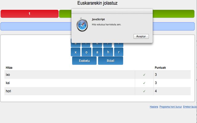 Hitzekin jolastuz  from Chrome web store to be run with OffiDocs Chromium online