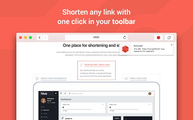 hive Custom URL Shortener из интернет-магазина Chrome для запуска с OffiDocs Chromium онлайн