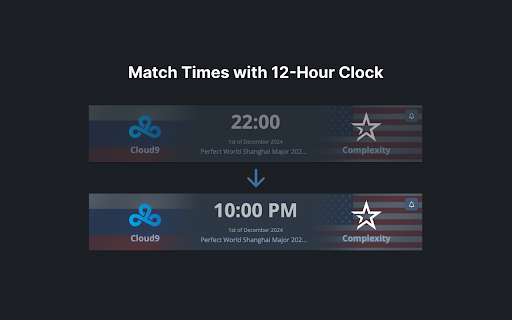 HLTV 12 Hour Clock  from Chrome web store to be run with OffiDocs Chromium online