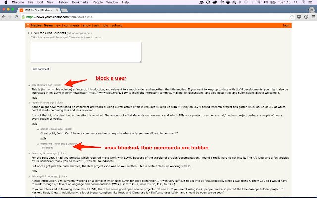 HN Blocklist  from Chrome web store to be run with OffiDocs Chromium online