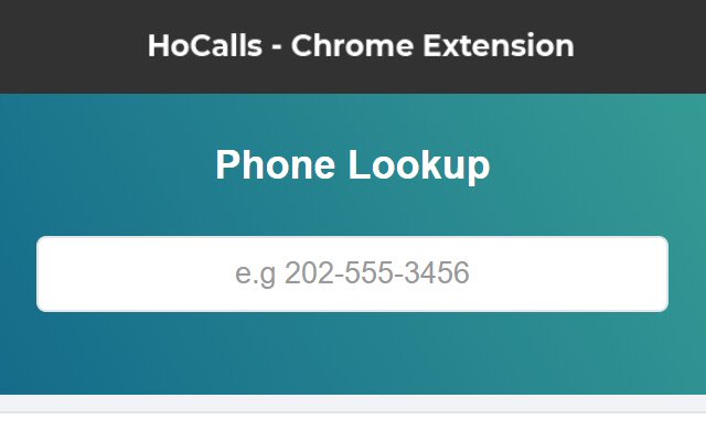 HoCalls Caller Name Lookup  from Chrome web store to be run with OffiDocs Chromium online