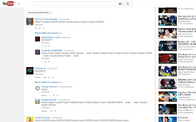 HodorTube  from Chrome web store to be run with OffiDocs Chromium online