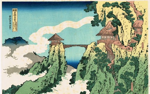 Hokusai Mountains Woodblock Print  from Chrome web store to be run with OffiDocs Chromium online