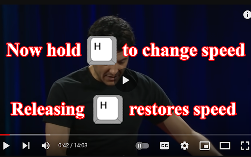 Hold H Video Speed Controller  from Chrome web store to be run with OffiDocs Chromium online