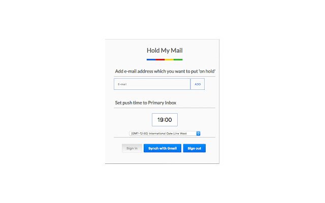 Hold my Mail  from Chrome web store to be run with OffiDocs Chromium online