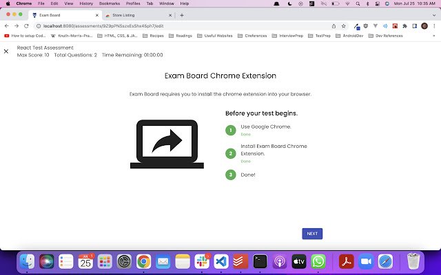 การแชร์หน้าจอ Holon Exams จาก Chrome เว็บสโตร์เพื่อใช้งานร่วมกับ OffiDocs Chromium ออนไลน์