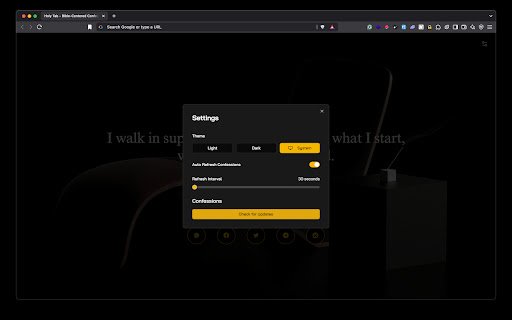 HolyTab  from Chrome web store to be run with OffiDocs Chromium online