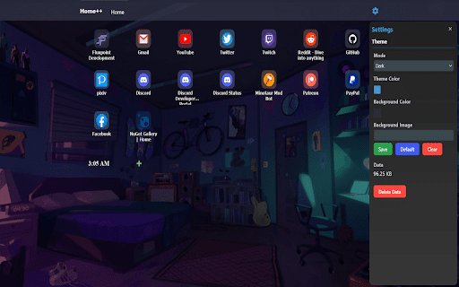 Home++  from Chrome web store to be run with OffiDocs Chromium online