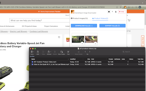 HomeDepot Image Downloader  from Chrome web store to be run with OffiDocs Chromium online