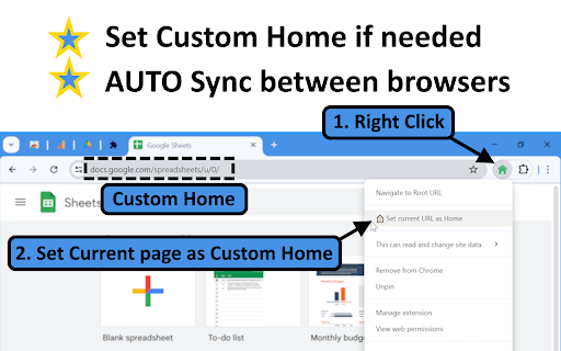 Homepage Quick Access  from Chrome web store to be run with OffiDocs Chromium online