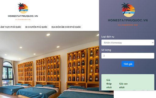 Homestay Phú Quốc  from Chrome web store to be run with OffiDocs Chromium online