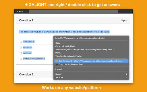 Homework Helper Study, Quiz,  Test Answers Solver with AI  from Chrome web store to be run with OffiDocs Chromium online