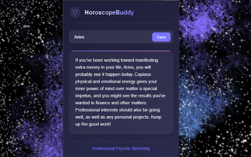 Horoscope Buddy  from Chrome web store to be run with OffiDocs Chromium online