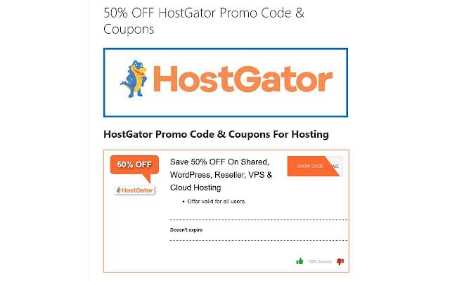 HostGator Promo Code  Coupons  from Chrome web store to be run with OffiDocs Chromium online