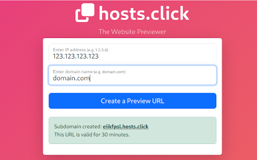 Hosts.Click Tool  from Chrome web store to be run with OffiDocs Chromium online