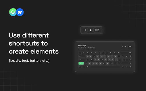 Hotkeys for Webflow  from Chrome web store to be run with OffiDocs Chromium online