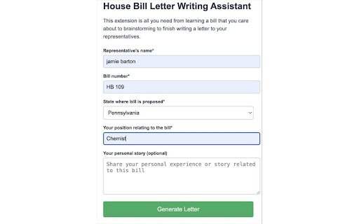 House Bill Letter Generator  from Chrome web store to be run with OffiDocs Chromium online
