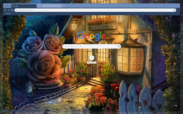 Casa com rosas da Chrome Web Store será executada com o OffiDocs Chromium online