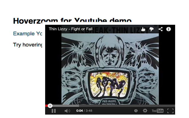Hoverzoom Plus for Youtube videos  from Chrome web store to be run with OffiDocs Chromium online