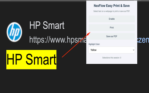 (HP) NexFlow Easy Print  Save  from Chrome web store to be run with OffiDocs Chromium online