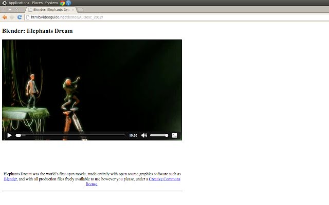 HTML5 Audio Description (via screenreader)  from Chrome web store to be run with OffiDocs Chromium online