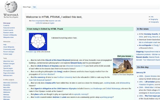 HTML Prank  from Chrome web store to be run with OffiDocs Chromium online