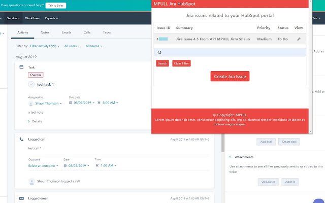 HubSpot Service Hub Jira Issues  from Chrome web store to be run with OffiDocs Chromium online