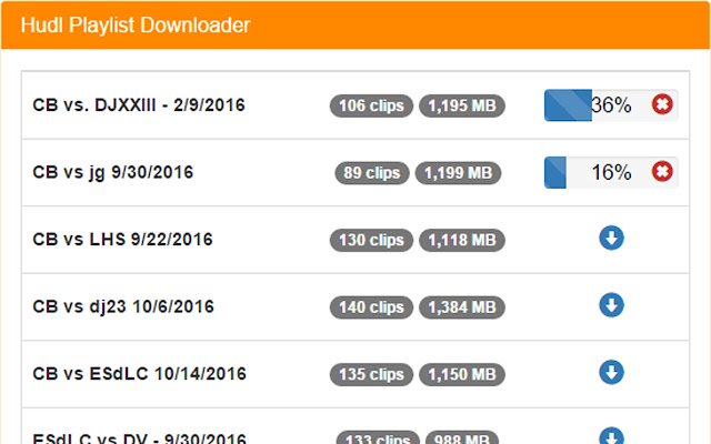 Hudl Playlist Downloader ze sklepu internetowego Chrome do uruchomienia z OffiDocs Chromium online
