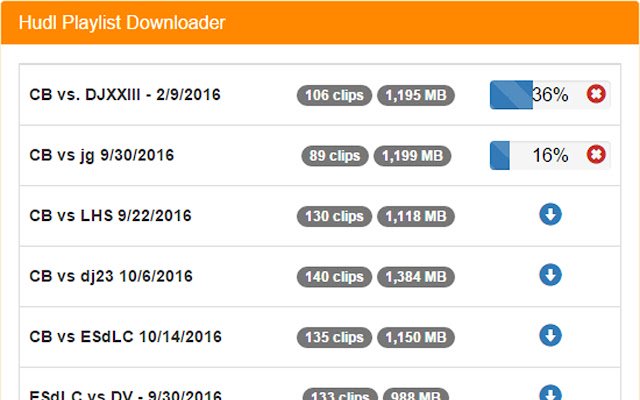 Pengunduh Daftar Putar Hudl dari toko web Chrome untuk dijalankan dengan OffiDocs Chromium online