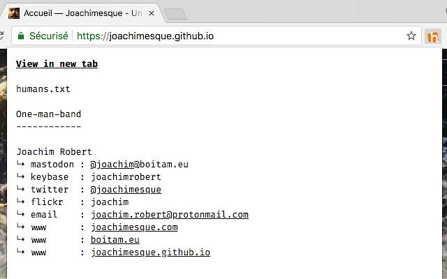 humans.txt WebExtension از فروشگاه وب Chrome با OffiDocs Chromium به صورت آنلاین اجرا می شود