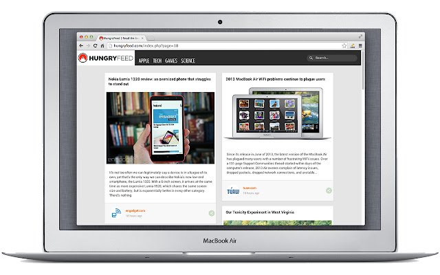 HungryFeed  from Chrome web store to be run with OffiDocs Chromium online