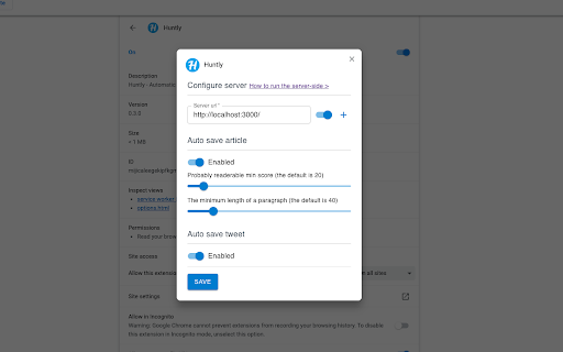 Huntly  from Chrome web store to be run with OffiDocs Chromium online